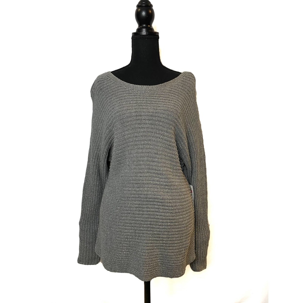 NWT a.n.a Grey Pullover Sweater Women’s Crew Neck Soft Knit Top Medium